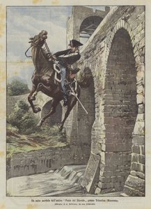 Ein Salto mortale von der alten Teufelsbrücke bei Tolentino (Macerata)