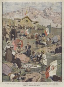 Ein Baumfest in den Bergen, der Aufstieg von 1500 Personen zur Grigna Meridionale von Achille Beltrame