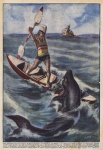 Ein Kampf mit einem Hai von Achille Beltrame