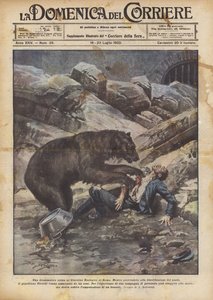 Eine dramatische Szene im Zoologischen Garten von Rom von Achille Beltrame