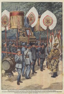 Eine malerische Annamitische Zeremonie in Nogent-sur-Marne (Frankreich) zur Weihe eines Tempels von Achille Beltrame