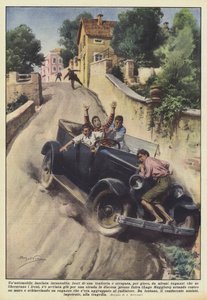 Ein unbeaufsichtigtes Auto vor einer Trattoria wurde von einigen Jungen zum Spaß besetzt?