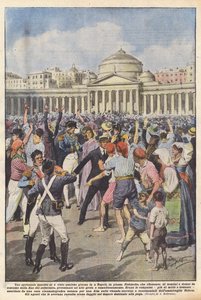 Ein ungewöhnliches Schauspiel wurde vor einigen Tagen auf der Piazza Plebiscito in Neapel gesehen, die überfüllt war von Achille Beltrame