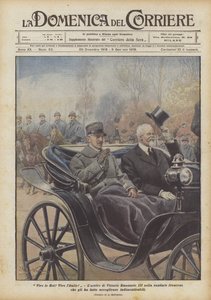 Es lebe der König! Es lebe Italien! Die Ankunft von Viktor Emanuel III. in der französischen Hauptstadt von Achille Beltrame