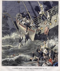 Schiffswrack der Larchmont vor New York im Februar 1907