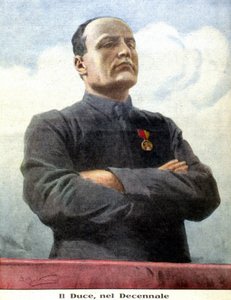 Porträt von Benito Mussolini von Achille Beltrame im Jahr 1932 von Achille Beltrame