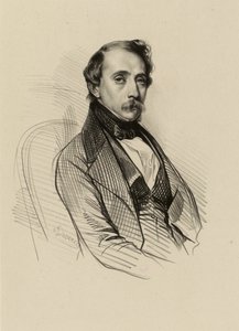 Porträt von François-Alexandre David, Lithograph von Achille Devéria