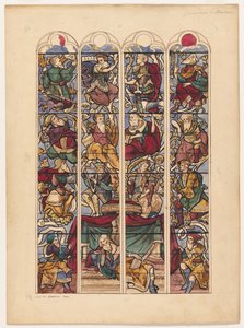 Studie für vier Buntglasfenster Généalogie d