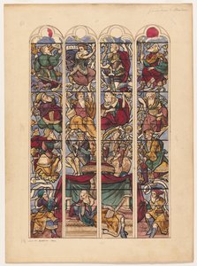 Studie für vier Glasfenster "Genealogie Abrahams" von Achille Devéria
