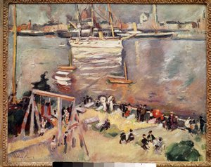Einlaufen einer Korvette in den Hafen von Antwerpen