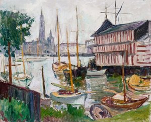 Yachthafen in Sainte-Anne, Antwerpen von Achille Emile Othon Friesz