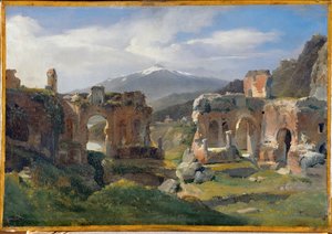 Ruinen des Theaters von Taormina von Achille Etna Michallon