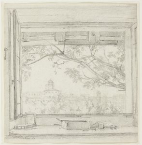 Blick auf die Villa Medici und Sta Trinità dei Monti aus Ingres