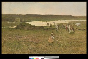 Weide im Tal, 1906 von Achille Formis Befani