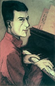 Porträt von Maurice Ravel am Klavier