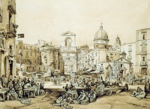 Porta Capuana in Neapel, von Achille Vianelli, Sepia