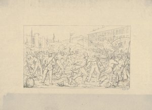 Schlacht in Baltimore, 19. April 1861 aus Confederate War Etchings von Adalbert John Volck