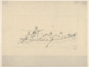 Marylander überqueren den Potomac, um sich der Südarmee anzuschließen, aus Confederate War Etchings, 1861-63