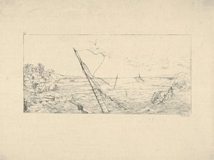 Steinblockade vor Charleston, South Carolina aus Confederate War Etchings, 1861-63 von Adalbert John Volck