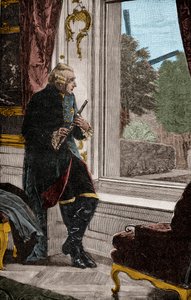 Der König an der Flöte - FRIEDRICH II. (1712-1786) Bekannt als Friedrich der Große, König von Preußen von Adalbert von (after) Roessler