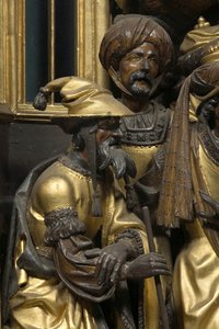 Anbetung der Könige, Detail von Adam (school of) Kraft