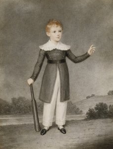 Porträt von Edward Currie mit einem Kricketschläger, 1830 von Adam Buck