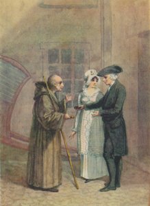 Yorik, der Mönch und Madame L- im Hof des Gasthauses in Calais, um 1760er, 1942