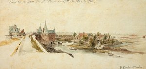 Ein Blick auf das Porte Saint-Pierre in Lille von Adam Frans van der Meulen