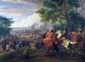 König Ludwig XIV. bei der Niederlage der spanischen Armee in der Nähe des Brügger Kanals im Jahr 1667 von Adam Frans van der Meulen