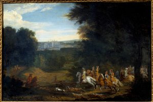 Ludwig XIV. auf der Jagd von Adam Frans van der Meulen