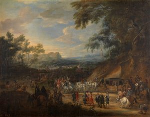 Luis de Benavides Carrillo, Marquis von Caracena und sein Gefolge von Adam Frans van der Meulen