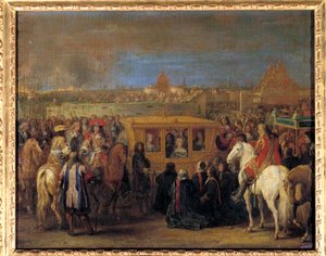 Feierlicher Einzug von König Ludwig XIV. und Königin Marie-Therese von Österreich in Douai am 23.08.1667 von Adam Frans van der Meulen