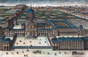 Das königliche Kloster Val-de-Grâce, das Anna von Österreich, Königin von Frankreich, erbaut hat - Gravur von 1660 von Adam Perelle (1640-1695)