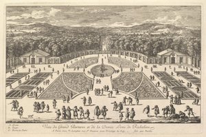 Ansicht des großen Parterres und der Halbmond von Richelieu