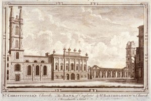 Bank of England, St Christopher-le-Stocks und St Bartholomew-by-the-Exchange, London