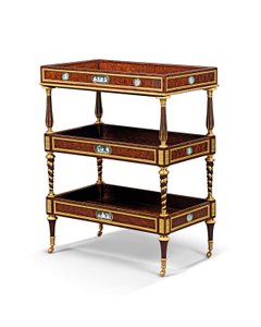 Spät Louis XVI Ormolu und Kamee-verzierte Tischlerarbeit aus Eibenholz und Mahagoni von Adam Weisweiler
