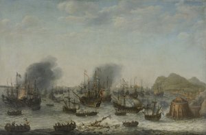 Seeschlacht bei Gibraltar am 25. April 1607 von Adam Willaerts
