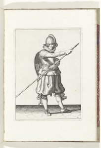 Die Übung mit Schild und Spieß: Der Soldat bringt den Spieß mit beiden Händen wieder in Position (Nr. 29), 1618