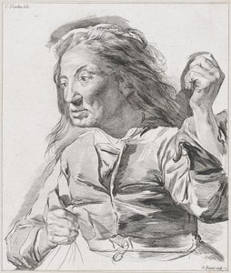 Eine alte Frau mit geballten Fäusten, 1786 von Adam von Bartsch