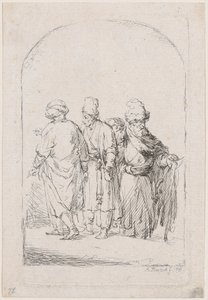 Gruppe von vier stehenden Männern in orientalischer Tracht, 1795