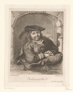 Porträt von Ferdinand Bol in einem Fenster von Adam von Bartsch