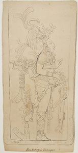 Basrelief in Palenque, Mexiko von Adela Breton