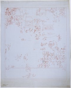 Kopie eines Wandgemäldes von der Ostwand, Oberer Tempel der Jaguare, Chichen Itza, Mexiko von Adela Breton