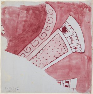 Kopie eines Wandgemälde-Fragments aus Casa de barrios, Teopancaxco, Teotihuacan, Bundesstaat Mexiko von Adela Breton
