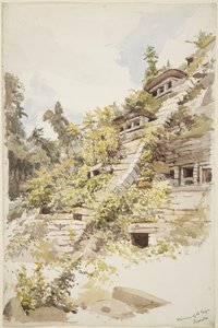 Treppe der Pyramide der Nischen, El Tajin, Papantla, Mexiko von Adela Breton