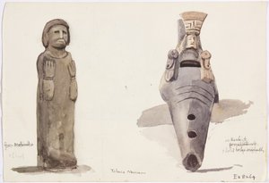 Steinfiguren aus Malinalco, Toluca, Mexiko von Adela Breton
