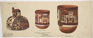 Drei bemalte Gefäße aus Nieveria, östlich von Rio Seco, Peru von Adela Breton