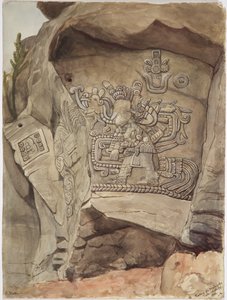 Steinrelief von Piedra de Malinche, Tula, Hidalgo, Mexiko von Adela Breton