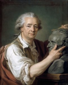 Augustin Pajou 1730-1809 modelliert eine Büste seines Lehrers Lemoyne der Jüngere, 1782 von Adelaide Labille Guiard