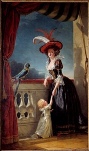 Ganzkörperporträt von Louise Elisabeth von Frankreich (Tochter von Ludwig XV.), Herzogin von Parma (1727-1759) und ihrem Sohn Don Ferdinand (1751-1802) von Adelaide Labille Guiard